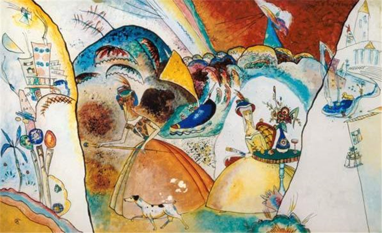 Crinoline Lady 1918 Wassily Kandinsky Abstract Oil Painting